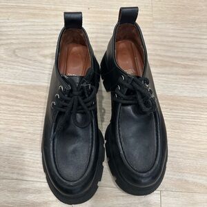 Zara Black Leather Women's Loafers